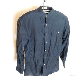 Preswick and Moore Collarless Black Shirt